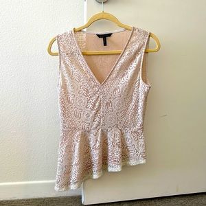 BCBG Cream Lace Top
